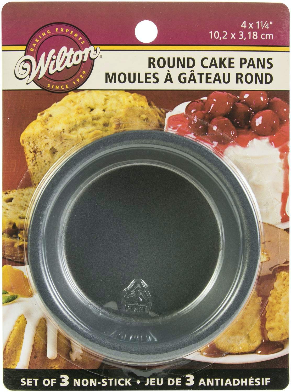 Wilton Mini Round Cake Pans, STD, SilverWilton Non-Stick Mini Round Pan Set, 3-Piece, Steel