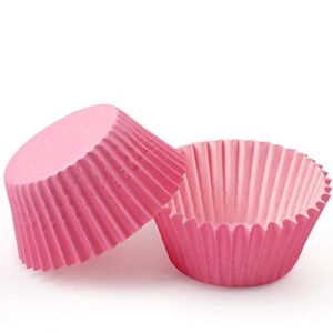 100 pieces standard cupcake cup liners, nonstick parchment papers baking cups, safe food grade inks and paper grease proof cupcake liners for baking muffin and cupcakes decoration cups (pink 100pcs)