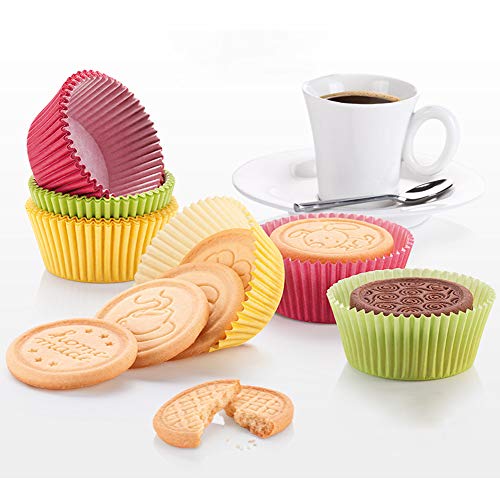 100 Pieces Standard Cupcake Cup Liners, Nonstick Parchment Papers Baking Cups, Safe Food Grade Inks and Paper Grease Proof Cupcake Liners for Baking Muffin and Cupcakes Decoration Cups (Pink 100pcs)