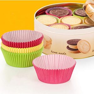 100 Pieces Standard Cupcake Cup Liners, Nonstick Parchment Papers Baking Cups, Safe Food Grade Inks and Paper Grease Proof Cupcake Liners for Baking Muffin and Cupcakes Decoration Cups (Pink 100pcs)