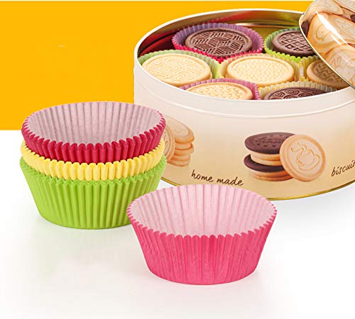 100 Pieces Standard Cupcake Cup Liners, Nonstick Parchment Papers Baking Cups, Safe Food Grade Inks and Paper Grease Proof Cupcake Liners for Baking Muffin and Cupcakes Decoration Cups (Pink 100pcs)