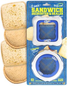 uncrustable sandwich cutter and sealer - pbj sandwich cutter for kids lunch - make & freeze diy pocket minis - homemade uncrustables sandwich maker - crustless bread sandwich sealer decruster (2 pack)