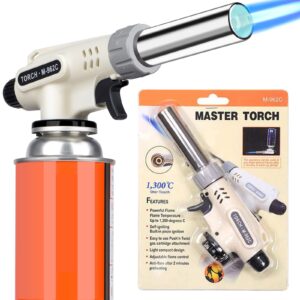 striludo culinary professional kitchen butane torch, upgrade creme brulee blow torch for cooking, adjustable flame with reverse use（butane gas not included）