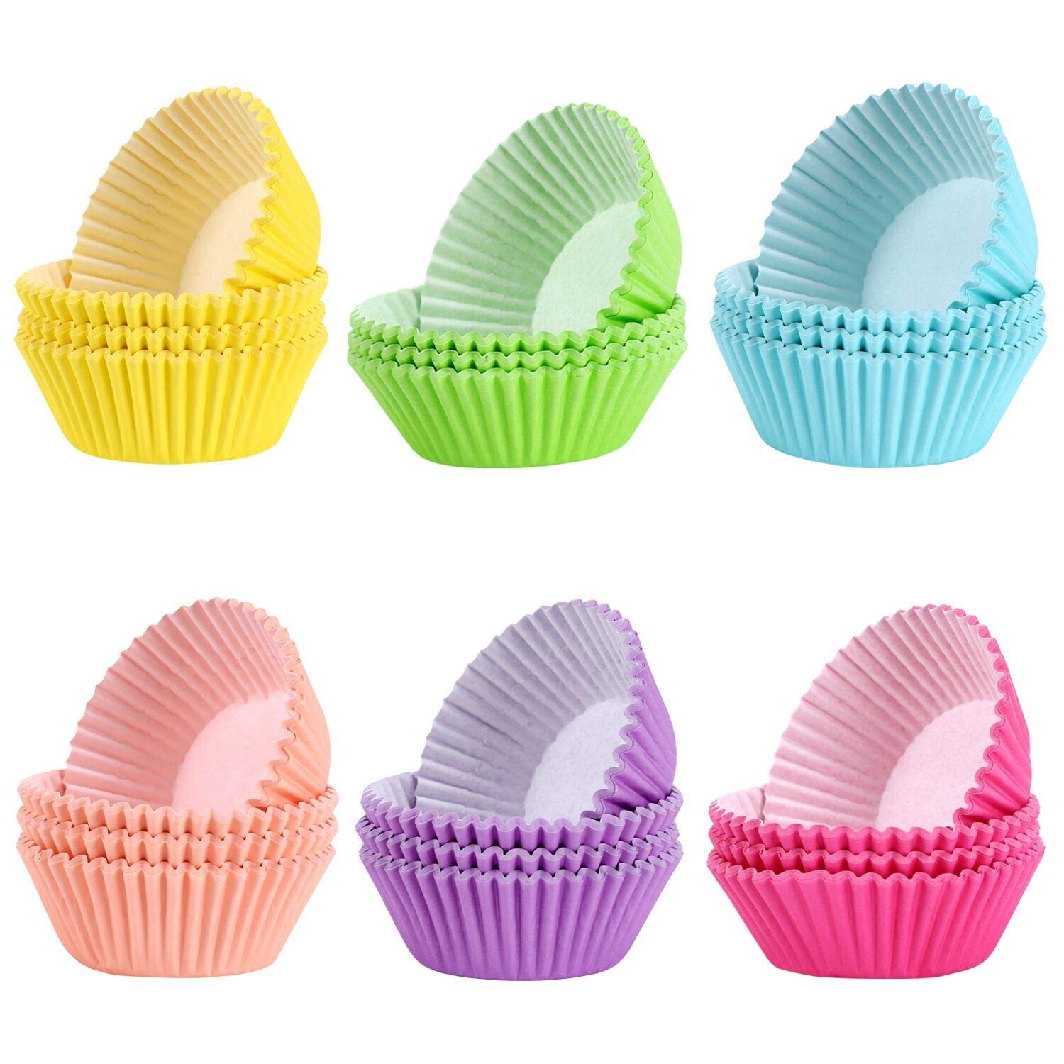 600 pcs Cupcake liners Rainbow Standard Paper Baking Cups Cupcake Liners Muffin Baking Cupcake Mold to Use for Pans