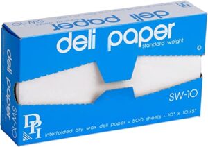 durable packaging 10" x 10 3/4" interfolded deli wrap wax paper