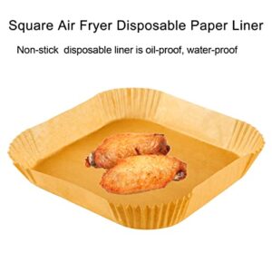 7.9 inch Air Fryer Disposable Paper Liner for Philips Air Fryer,Instant Vortex,COSORI Air Fryer,100 Pcs Square Air Fryer Paper Liners,Non-stick Parchment Liners,Air Fryer Accessories