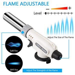 Kitchen Butane Blow Torch Lighter - Culinary Torch Chef Cooking Torches Professional Adjustable Flame with Reverse Use for Creme, Brulee, BBQ, Baking, Jewelry by TENGYES, Butane Not Included