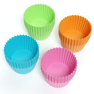 Bakerpan Silicone Mini Cupcake Holders, Mini Cupcake Liners, Pastry & Dessert Cups, 24 Pack (Multi)