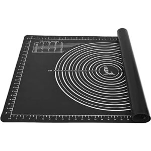 non-slip silicone pastry mat extra large 28''by 20'' for non stick baking mats, table/countertop placemats, dough rolling mat, kneading/fondant/pie crust mat by super kitchen