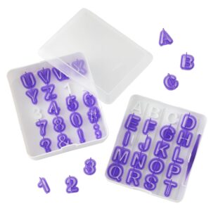 wilton fondant letter and number stamp set - small plastic fondant cutters make it easy to press out shapes to personalize your treats with letters and numbers, 42-piece