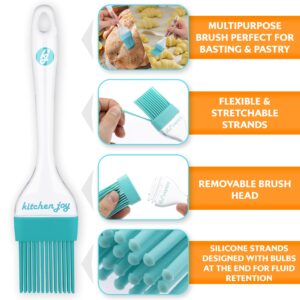 Kitchen Joy Silicone Basting Brush for Cooking Brush, Pastry Brush & Cooking Brush for Oil and Sauce - Silicone Pastry Brush for Baking; Silicone Brush Cooking