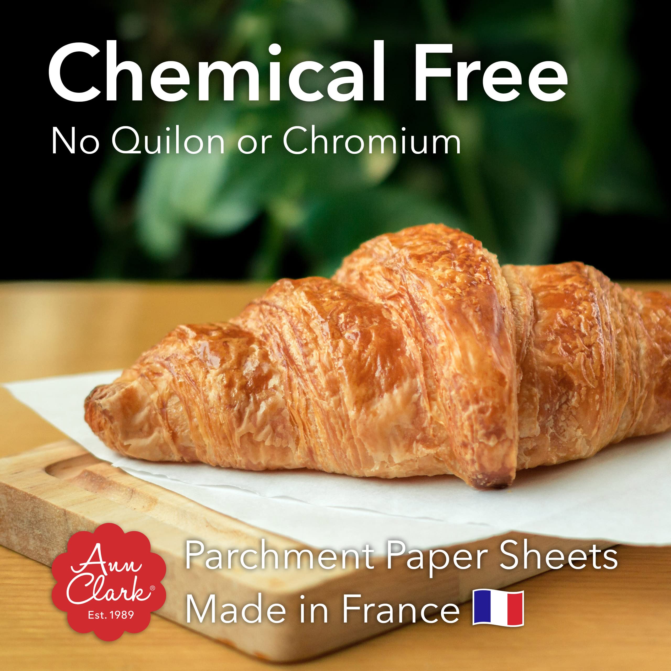 Ann Clark Parchment Paper Sheets for Baking, Made in France, Natural Nonstick 16" x 12" Precut 100 Sheets