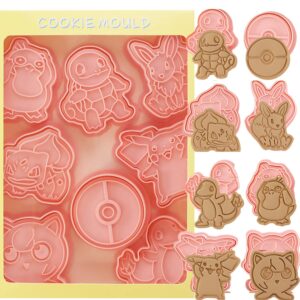 orapink cookie cutter-8 plastic cookie stamps-cartoon fun cookie mold，children super mario baking set