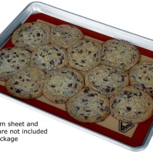 Silicone Baking Mat - Set of 2 Half Sheet (Thick & Large 11 5/8" x 16 1/2") - Non Stick Silicon Liner for Bake Pans & Rolling - Macaron/Pastry/Cookie/Bun/Bread Making - Professional Grade Nonstick