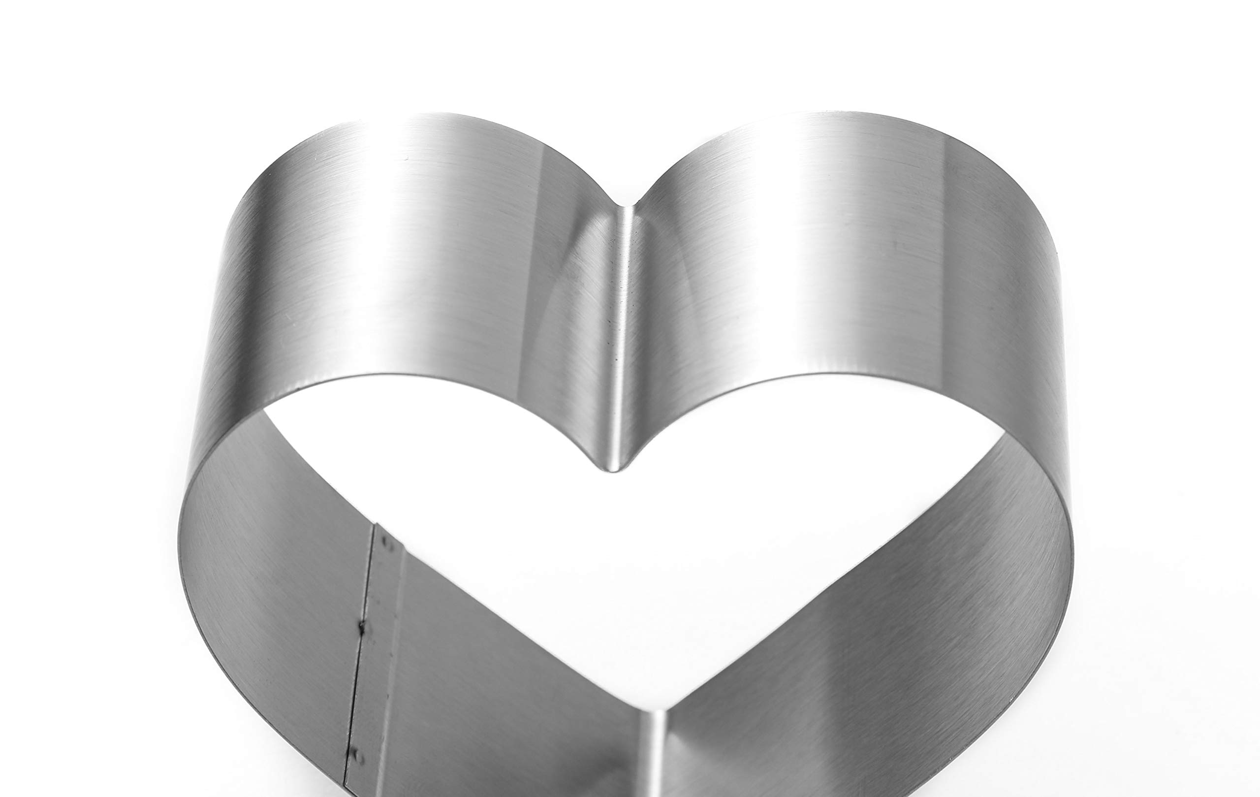 Heart Cake Mold Ring Set-4/6/8 Inch Large Heart Cookie Cutter Pancake Mold Stainless Steel