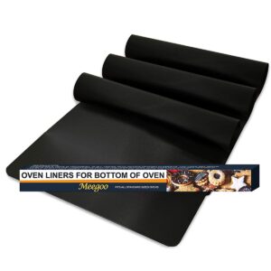 3 pack oven liners for bottom of oven, large reusable heavy duty oven liners protector mats for gas oven electric oven baking sheet toaster microwave grill, nonstick bpa and pfoa free, 23.62x15.75 in