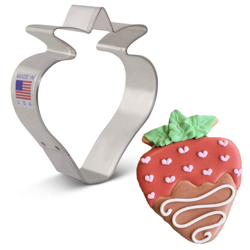Strawberry Cookie Cutter, 3.5" Made in USA by Ann Clark