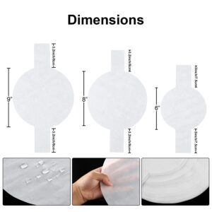 120 Pieces Parchment Rounds Paper Cake Pan Precut Circle Liners Non-Stick Parchment Paper with Lift Tabs for Baking, White (6 Inch, 8 Inch and 9 Inch)