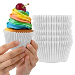 Muffin Liners for Baking - 100pcs White EXTRA LARGE SIZE Cupcake Liners Baking Supplies, Thick Jumbo Parchment Paper Sheets Cute Cups, Greaseproof Pan Liner Wrappers Kitchen Accessories