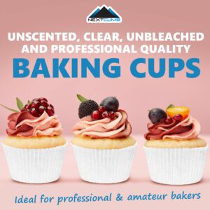 Muffin Liners for Baking - 100pcs White EXTRA LARGE SIZE Cupcake Liners Baking Supplies, Thick Jumbo Parchment Paper Sheets Cute Cups, Greaseproof Pan Liner Wrappers Kitchen Accessories