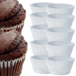 cakesuppyshop celebrations 100 white large jumbo texas muffin/cupcake cups white flutted cupcake liners baking cups