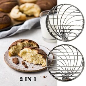 Concha Cutter Mexican Bread Mold Made Of Stainless Steel 4.1 Inch, Concha Stamp Two Sided Mold For Pan Dulce Mexicano Cortadora De Pan, Bread Shape Cutter Concha Pillow