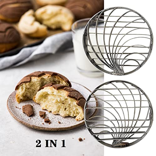 Concha Cutter Mexican Bread Mold Made Of Stainless Steel 4.1 Inch, Concha Stamp Two Sided Mold For Pan Dulce Mexicano Cortadora De Pan, Bread Shape Cutter Concha Pillow