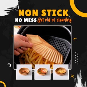 Air Fryer Liners 6.5 inch | Non-stick Disposable Liners | Baking Paper for Air Fryer Water & Oil proof Food Grade Parchment for Baking Roasting Microwave (51 PACK)