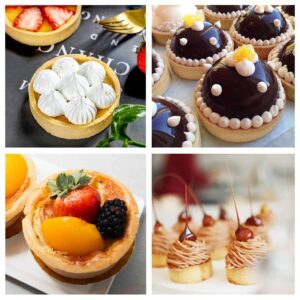 FANGSUN Tart Ring, Perforated Tart Rings for Baking, Stainless Steel Nonstick Round Cake Ring, Metal Pastry Mold for French Dessert, Small Fruit Tarte Crust, Circle Tartlet, 3 Inch, Gift Package