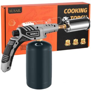 kitchen torch cooking blow propane torch - 500,000 btu culinary torch - sous vide - charcoal starter grill torch fire gun for searing steak & creme brulee(fuel not included)