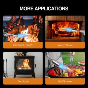 Kitchen Torch Cooking Blow Propane Torch - 500,000 BTU Culinary Torch - Sous Vide - Charcoal Starter Grill Torch Fire Gun for Searing Steak & Creme Brulee(Fuel Not Included)