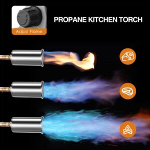 Kitchen Torch Cooking Blow Propane Torch - 500,000 BTU Culinary Torch - Sous Vide - Charcoal Starter Grill Torch Fire Gun for Searing Steak & Creme Brulee(Fuel Not Included)