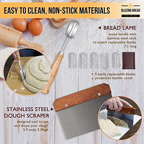 Most Complete Banneton Bread Proofing Basket Set of 2 - Round & Oval Rattan Proofing Baskets, Dough Scraper, Recipe Book - Sourdough Bread Baking Supplies - Perfect Bread Making Tools and Supplies