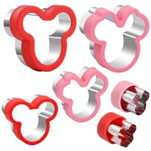 6pcs mouse cookie cutter set, fun sandwich biscuit cutter for kids, food grade stainless steel sandwich cookie cutters for kids baking