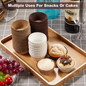 1000 Count Cupcake Liners for Baking Liners Paper Cupcake Wrappers Bulk Cup Cake Cases Muffin Baking Paper Cups for Candy Cooking (Brown White Nature,1.18 x 0.79 Inch-Mini Size)