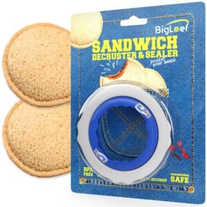 uncrustable sandwich cutter and sealer - pbj sandwich cutter for kids lunch - make & freeze diy pocket minis - homemade uncrustables sandwich maker - crustless bread sandwich sealer decruster (round)