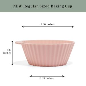 The Silicone Kitchen Reusable Silicone Baking Cups Silicone Muffin Liners for Cupcakes, BPA Free, 12 Pack, Regular, Pink Gray Blue