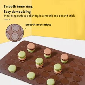 Akingshop Silicone Macaron Baking Mats, 2 Non-Stick Silicone Baking Mats, Food Safe Baking Mat, Great For Macaron, Cookies, Bread, Pastry, Dessert (2Pcs 48Capavity)