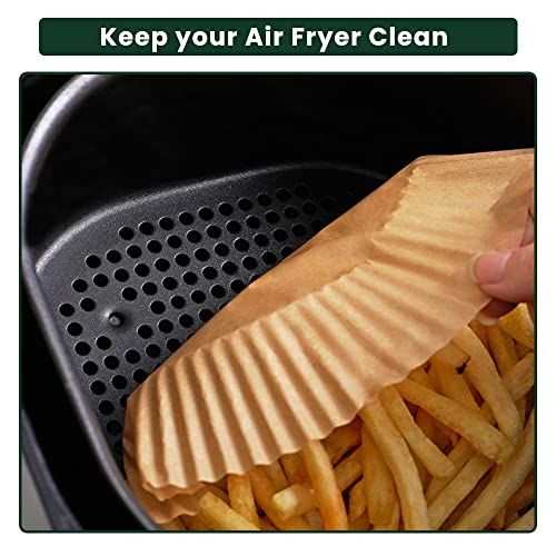 QualityOutset - 120pcs 6.3Inch Air Fryer Disposable Paper Liner, Non-stick Liners, Food Grade Air Fryer Parchment Paper for Baking, Roasting, Microwave, Oil and Water proof, Oven Accessories