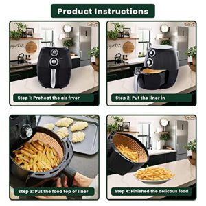 QualityOutset - 120pcs 6.3Inch Air Fryer Disposable Paper Liner, Non-stick Liners, Food Grade Air Fryer Parchment Paper for Baking, Roasting, Microwave, Oil and Water proof, Oven Accessories