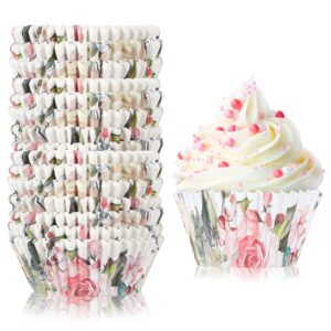 300 counts floral cupcake liners floral cupcake wrappers baking cups baking liners holders for baby shower wedding bridal showers birthday party decorations