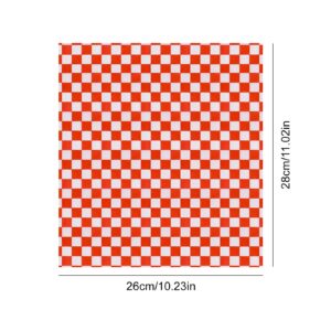 WXJ13 100 Sheets Checkered Dry Waxed Deli Paper Sheets Red and White Paper Sandwich Paper Liners for Plastic Food Basket Cooking Wax Paper for Wrapping Bread and Sandwiches (11x 10.2 Inch)