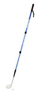 sand dipper full size beach scoop shovel & sifter tool for beachcombing – adjustable sea glass, shell, shark tooth sifter for the beach – can be used as a walking or hiking stick too – blue, 4” basket