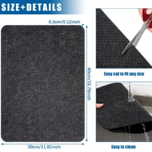 4 Pcs Heat Resistant Mat for Air Fryer Kitchen Countertop Heat Protector Mat Kitchen Appliance Mats Non Slip Heat Proof Mat Non Stick Black Coffee Maker Microwave, 16 x 12 Inch