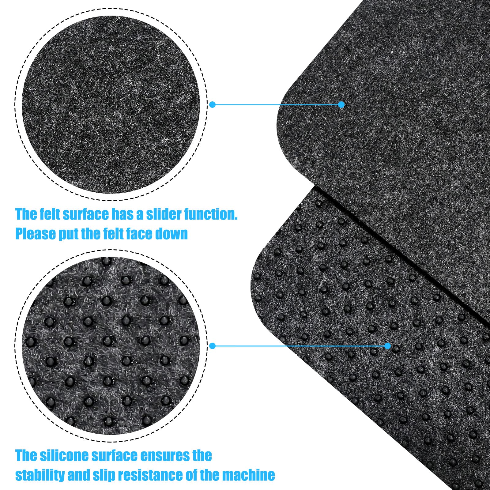 4 Pcs Heat Resistant Mat for Air Fryer Kitchen Countertop Heat Protector Mat Kitchen Appliance Mats Non Slip Heat Proof Mat Non Stick Black Coffee Maker Microwave, 16 x 12 Inch