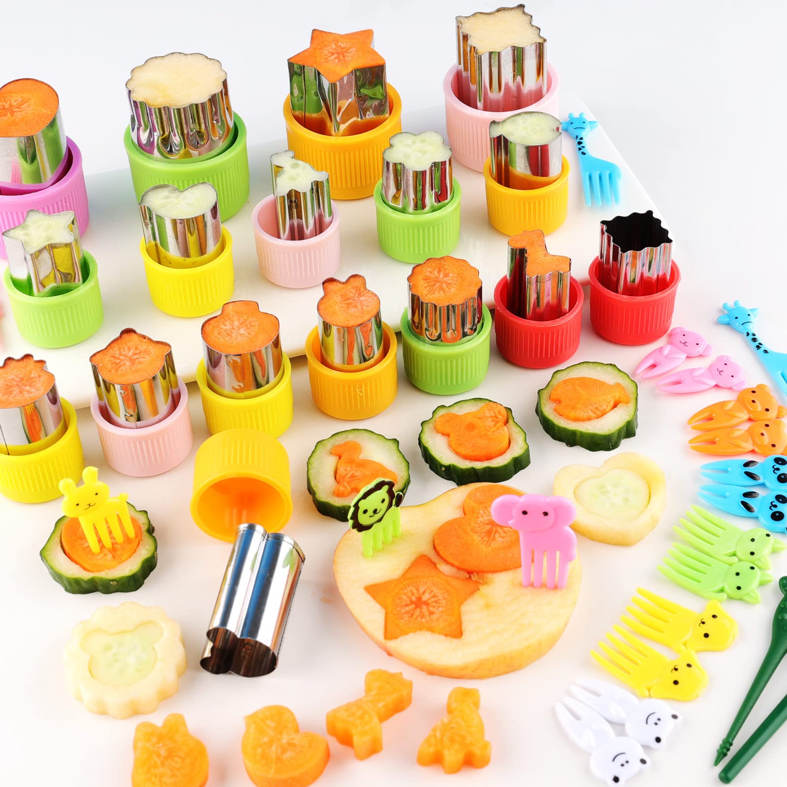 Vegetable Cutter Shapes Sets Mini Size Cutters Small Shaped Cutters Fruit Cutters Kids Food Cutters Pastry Stamps Mold for Biscuits,Pastry Dough,Fruits Toddler Lunch Homemade Baking