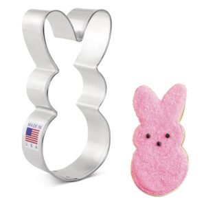 easter bunny cookie cutter, 4" made in usa by ann clark