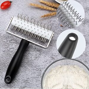 EVEDMOT Pizza Dough Docker Roller Stainless Steel, Pizza Pin Puncher Dough Hole Maker with Plastic Handle, Docking Tool for Pizza Cookie Pie Pastry Bread