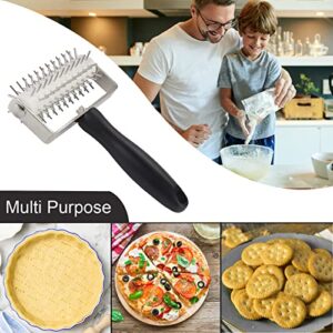 EVEDMOT Pizza Dough Docker Roller Stainless Steel, Pizza Pin Puncher Dough Hole Maker with Plastic Handle, Docking Tool for Pizza Cookie Pie Pastry Bread