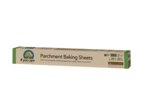 if you care parchment paper baking sheets – 3 pack of 24-count precut liners - unbleached, chlorine free, greaseproof, silicone coated – standard size – fits 12.5” x 16” pans